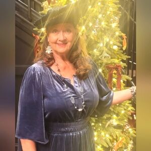 Umgee Blue Velour Dress 2x